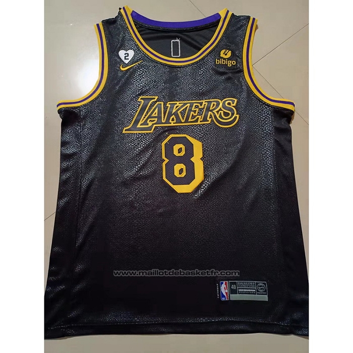 Maillot Los Angeles Lakers Kobe Bryant #8 24 Black Mamba Noir